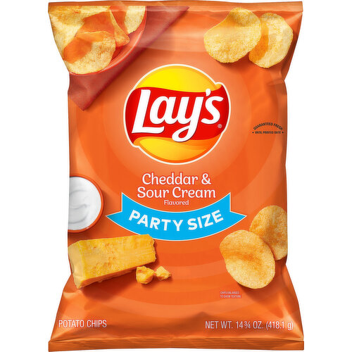 Lay's Potato Chips, Cheddar & Sour Cream Flavored, Party Size