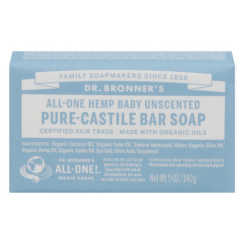 Dr. Bronner's Baby Unscented Pure-Castile Bar Soap - 5oz