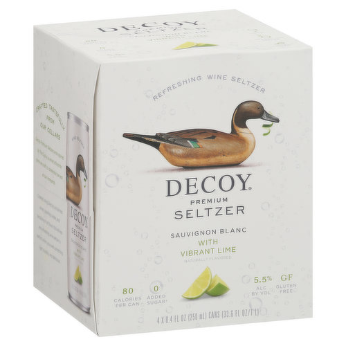 Decoy Seltzer, Premium, Sauvignon Blanc with Vibrant Lime