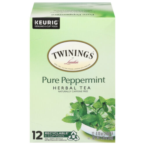 Twinings Herbal Tea, Pure Peppermint, K-Cup Pods