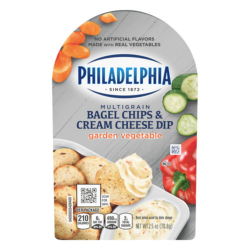 Philadelphia Garden Vegetable Multigrain Bagel Chips & Cream Cheese Dip