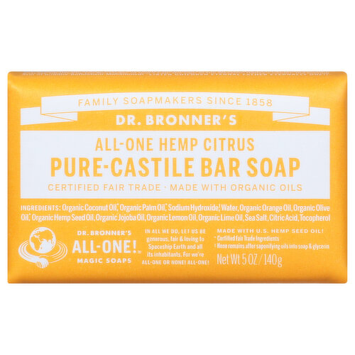 Dr. Bronner's Bar Soap, All-One Hemp Citrus