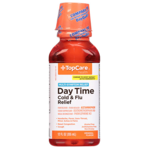 TopCare Cold & Flu Relief, Day Time, Multi-Symptom Relief, Original Flavor
