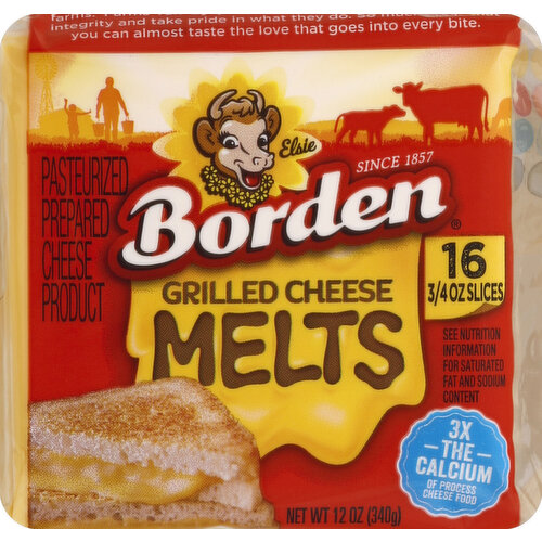 Borden Cheese Product, Pasteurized Prepared, Grilled Cheese Melts