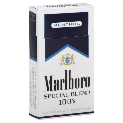 Marlboro Cigarettes, Special Blend, Menthol, 100's, Flip-Top Box