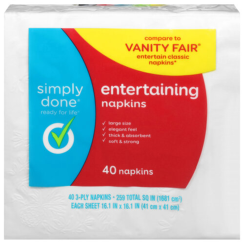 Simply Done Dinner Napkins, Soft & Extra Strong, 3-Ply