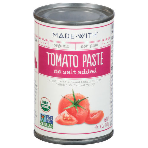 Made With Tomato Paste, No Salt Added, Organic