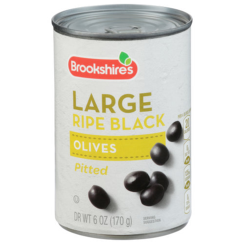 Brookshire's Olives, Ripe Black, Pitted, Large