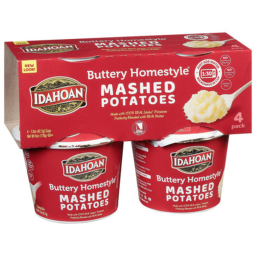 Idahoan Buttery Homestyle Mashed Family Size Potatoes, 8oz (Pack of 8)