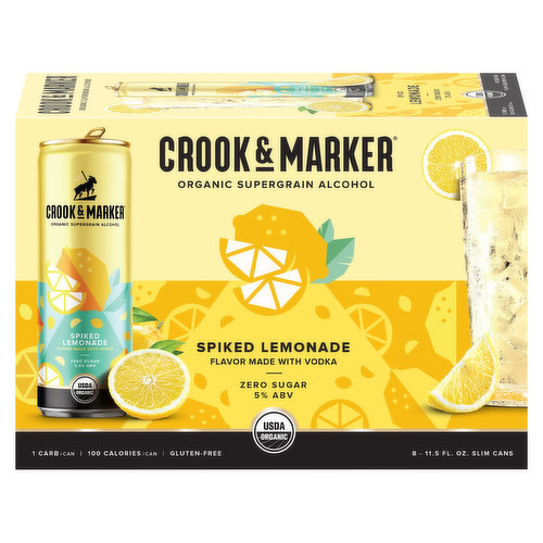 Crook & Marker Spiked Lemonade, Zero Sugar