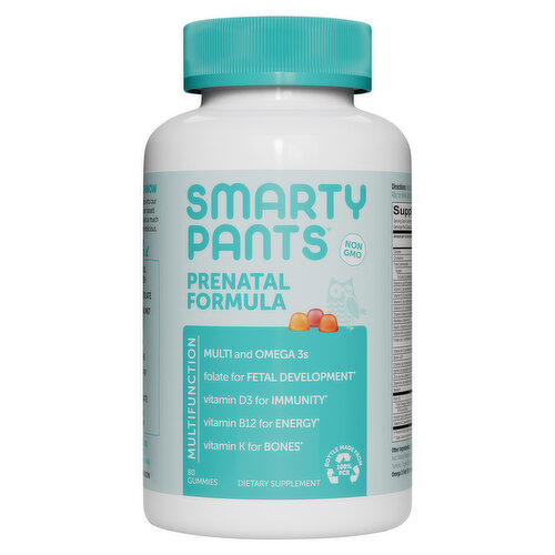 SmartyPants Organic Prenatal Formula Daily Gummy VitaminsProbiotic  Vitamin D3 Vitamin B12 Gluten Free Zinc Methylfolate Omega3  Methylcobalamin Vegetarian NonGMO 120 Count 30 Day Supply Tamaño  180 Count  Guatemala Digital 