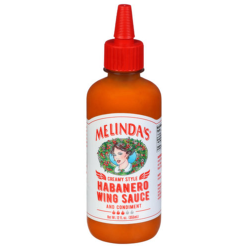 Melinda's Wing Sauce and Condiment, Habanero, Creamy Style