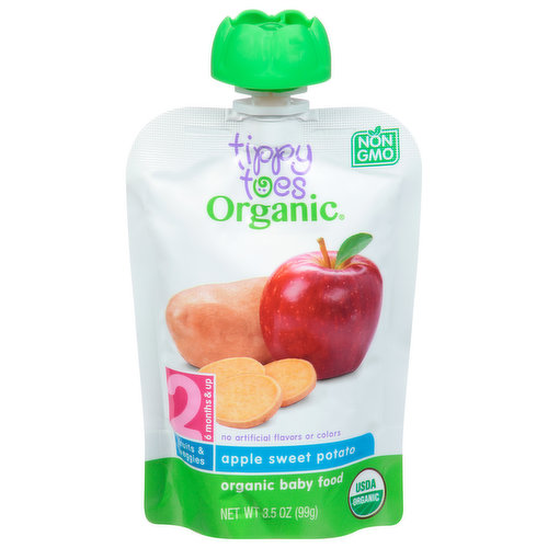 Tippy Toes Baby Food, Apple Sweet Potato, 2 (6 Months & Up)