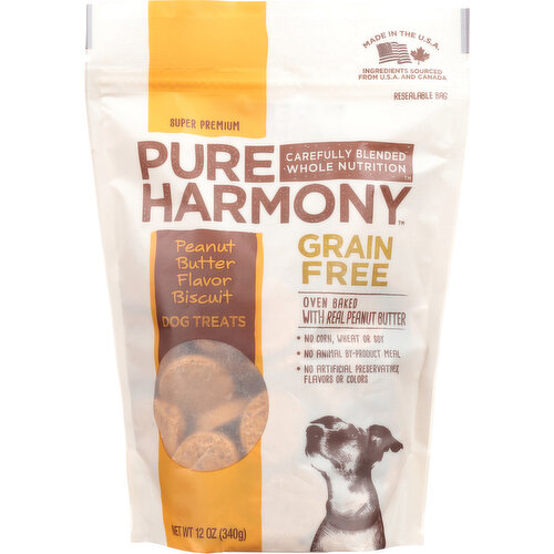 Pure Harmony Dog Treats, Grain Free, Peanut Butter Flavor