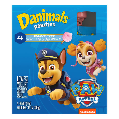 Danimals Yogurt, Lowfat, Pawfect Cotton Candy Flavor