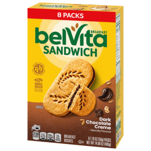 belVita Chocolate Breakfast Biscuits, 5 Packs (4 Biscuits Per Pack)