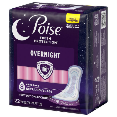 Poise Pads, Overnight, Extra Coverage - Brookshire's
