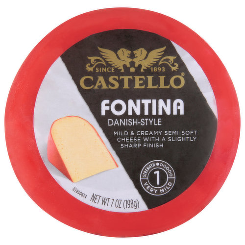 Cheese, Fontina, Danish-Style, Very Mild
