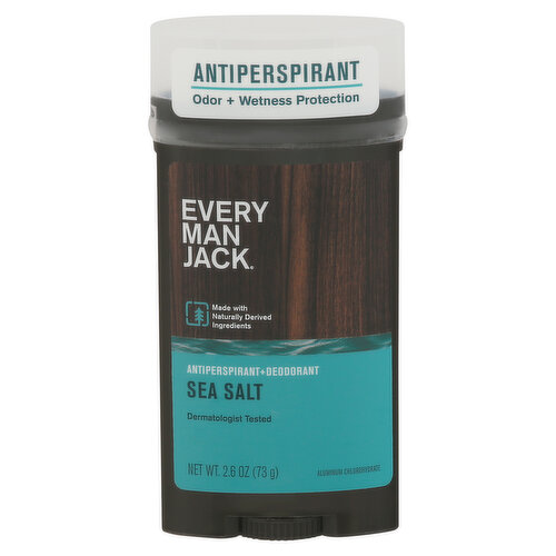 Every Man Jack Antiperspirant+Deodorant, Sea Salt