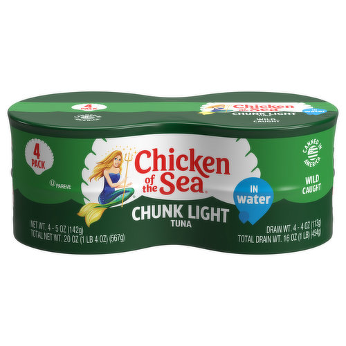 Chicken of the Sea Tuna, Chunk Light, 4 Pack