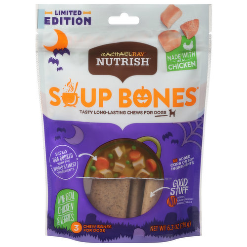 Rachael Ray Nutrish Chew Bones for Dogs, Chicken and Veggies Flavor