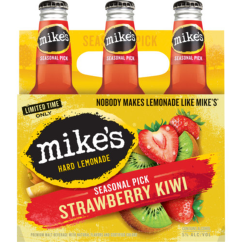 We started the Mike’s Hard Lemonade with the single aim of creating the most refreshing & amazing tasting beverages. Every bottle is bursting with a delicious blend of lemon and fruit flavors! Mike’s Hard Lemonade Strawberry Kiwi has just the right balance of sweetness and tartness that makes every sip refreshing. Mike’s is the original. Always has been. Always will be. For more information about our beverages, please visit mikeshard.com. Cheers! – Mike