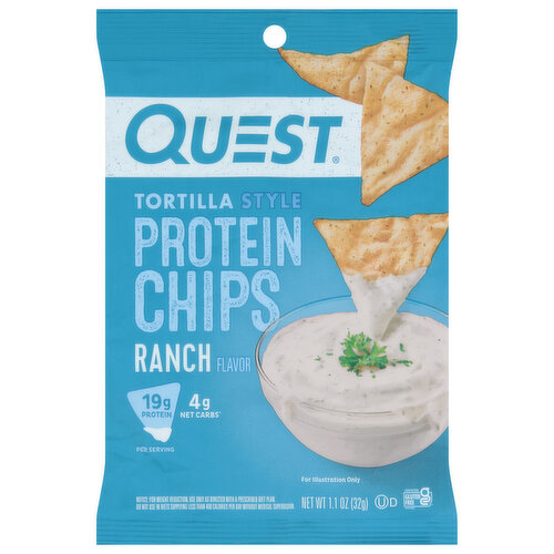 Quest Protein Chips, Ranch Flavor, Tortilla Style