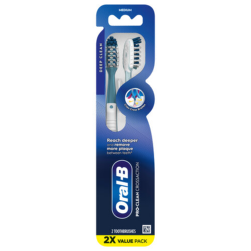 Oral-B Toothbrushes, Medium, 2 Value Pack