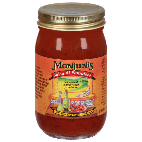 Monjunis Pasta Sauce, Smooth and Naturally Sweet