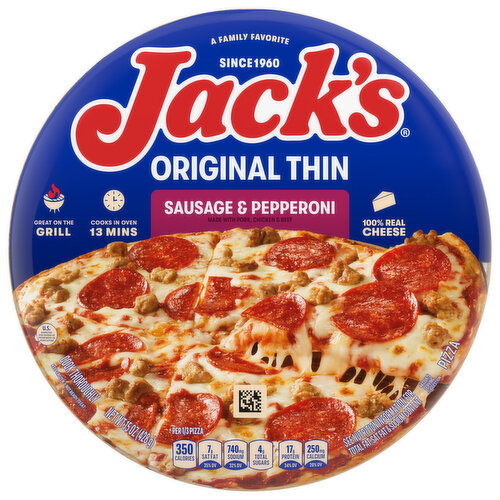 Jack's Pizza, Original Thin, Sausage & Pepperoni