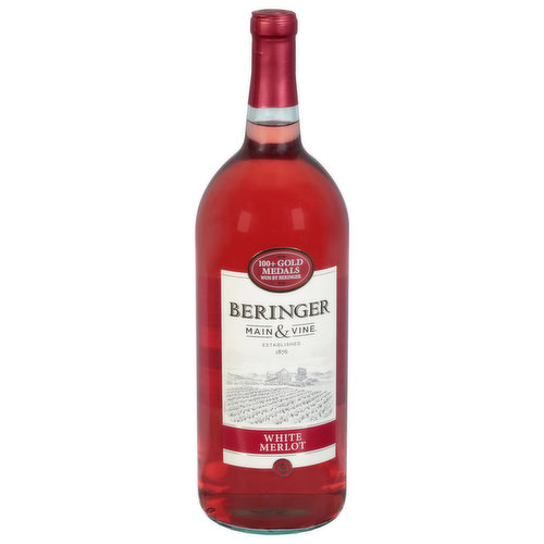 Established 1876. Beringer Main & Vine, where everyone’s welcome. Taste: Semi-dry. Notes: Ripe raspberry, watermelon, and floral notes with a touch of sweetness. Enjoy responsibly.