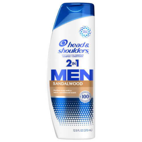 Head & Shoulders Shampoo + Conditioner, 2 in 1, Sandalwood, Men