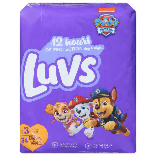 Luvs Diapers, Paw Patrol, Size 3 (16-28 lb)