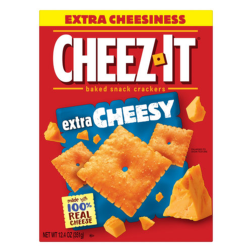 Cheez-It Baked Snack Crackers, Extra Cheesy