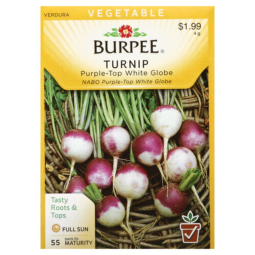 Burpee Seeds, Turnip, Purple-Top White Globe