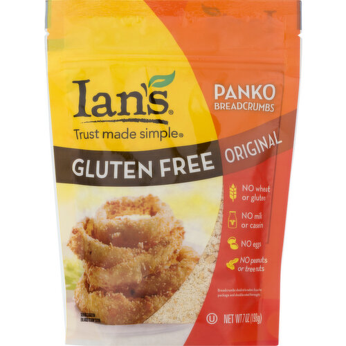 Ians Breadcrumbs, Gluten Free, Original, Panko