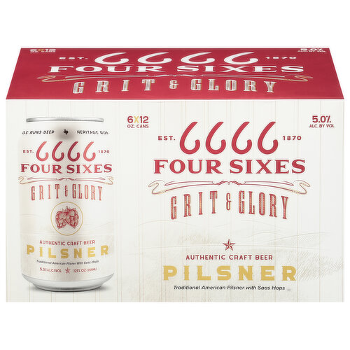 Grit & Glory Beer, Pilsner, Four Sixes