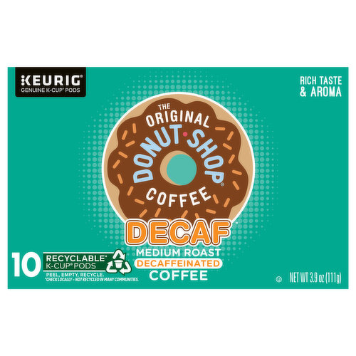 The Original Donut Shop Coffee, Medium Roast, Decaf, K-Cup Pods