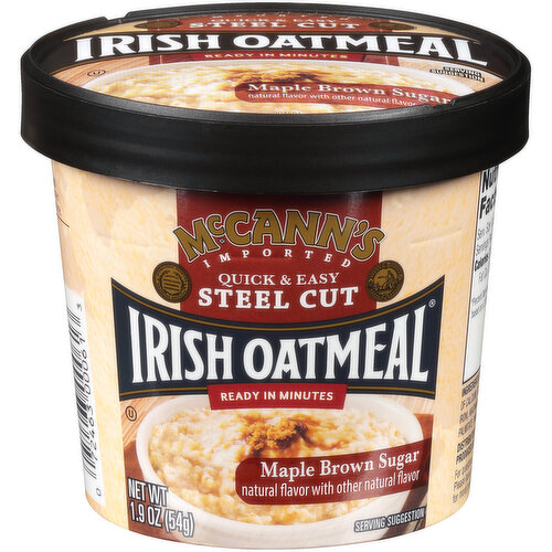 McCann's Imported Maple Brown Sugar Quick & Easy Steel Cut Irish Oatmeal