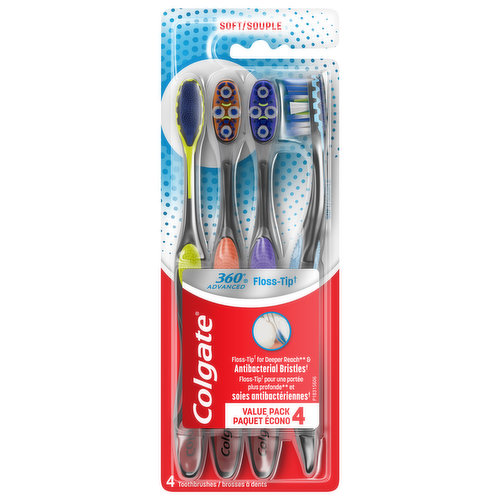 Toothbrushes, Soft, 4 Value Pack