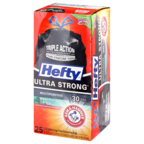 Hefty Strong Lawn and Leaf Large Garbage Bags, 39 Gallon, 18 Count