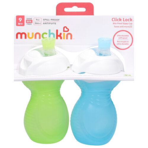 Munchkin Sippy Cups, Bite Proof, 9 Ounce