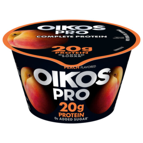 Oikos Pro Yogurt, Peach Flavored, 2% Milkfat, Cultured Ultra-Filtered Milk