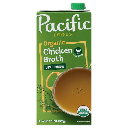 Pacific Foods Chicken Broth, Organic, Low Sodium, Free Range