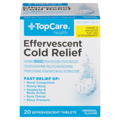 TopCare Effervescent Cold Relief, Original, Tablets