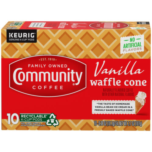 Community Coffee Coffee, Single-Serve Cups, Vanilla Waffle Cone