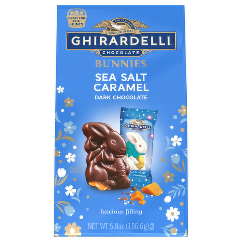 Ghirardelli Dark Chocolate, Sea Salt Caramel, Bunnies