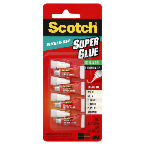 Scotch Super Glue, Gel, Single-Use