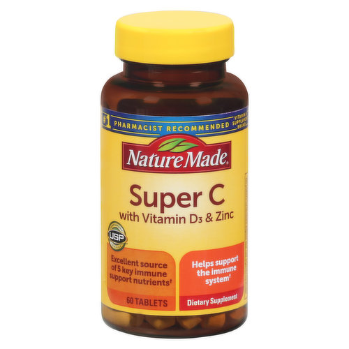 No. 1 pharmacist recommended vitamin & supplement brand (Based on a survey of pharmacists who recommend branded vitamins and supplements). Excellent source of 5 key immune support nutrients. Helps support the immune system.