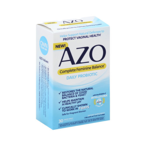 Azo Complete Feminine Balance - Daily Probiotic, Once Daily Capsules
